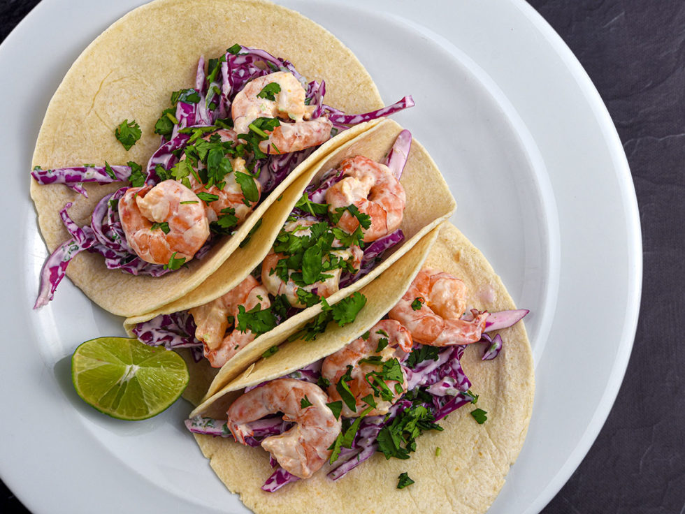 Shrimp Tacos with Cilantro Lime Slaw Sunshine Rising